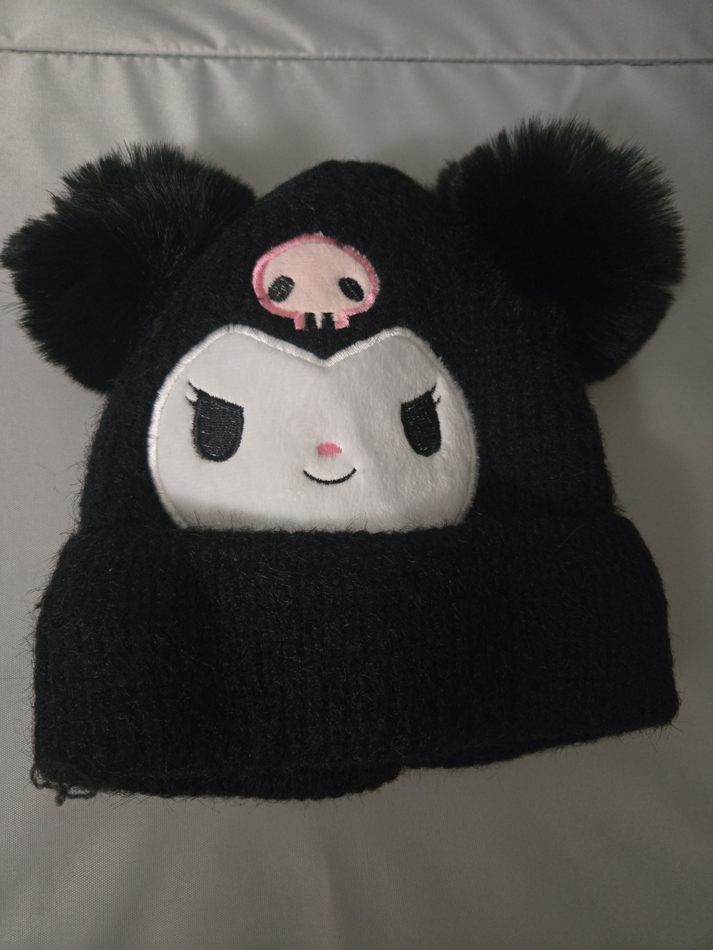NWOT Black Pom Pom Kids Beanie Hat